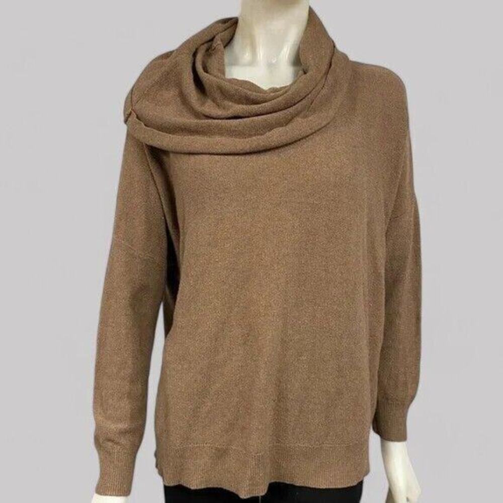 Joie Sweater Womens Size S Melantha Funnel Neck Waffle Minimalist‎ Neutral Loose